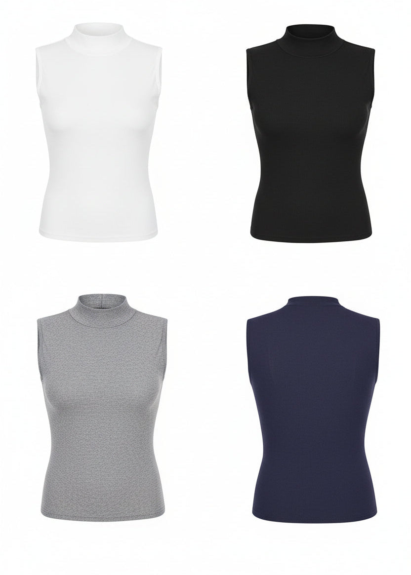 Women's Mock Neck Sleeveless Tank Top, Summer Y2K Style