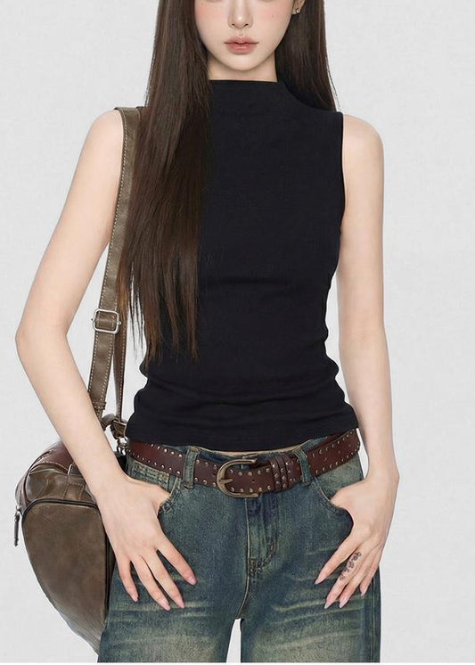 Women's Mock Neck Sleeveless Tank Top, Summer Y2K Style