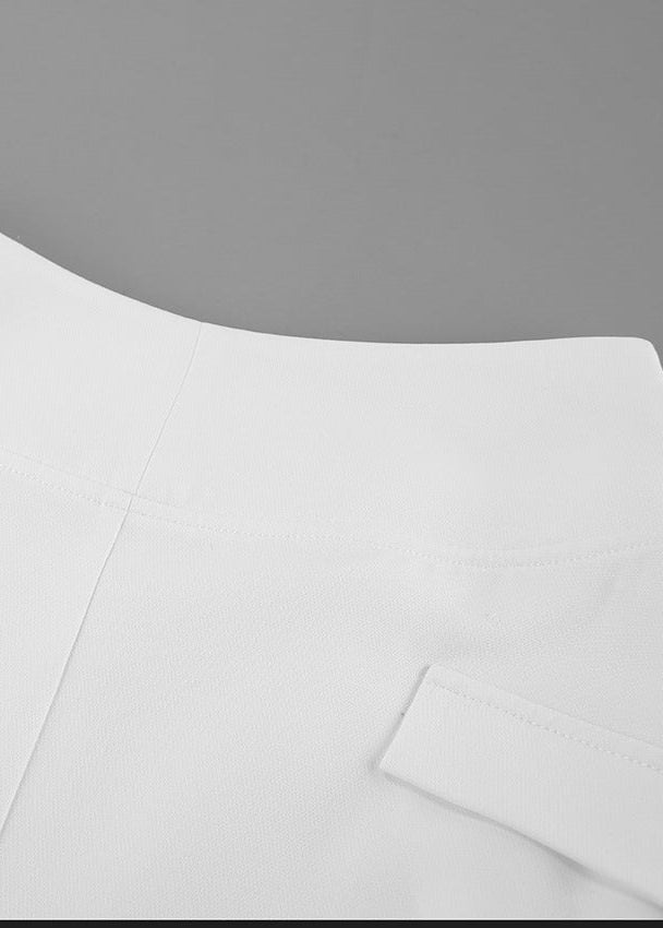 Women's White Slit Suit Skirt for Commute