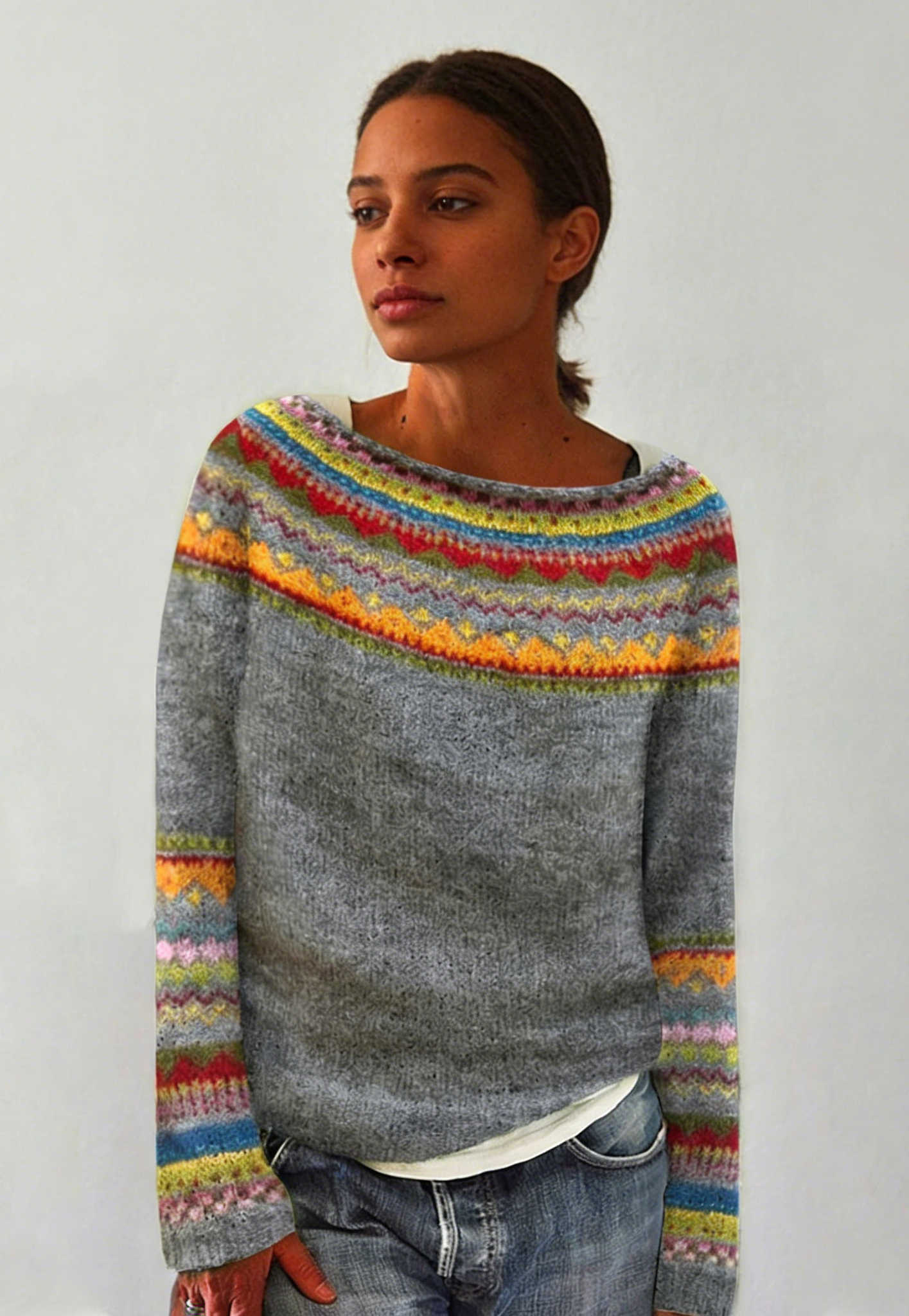 Retro Scandinavian knitted sweater