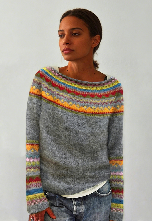 Retro Scandinavian knitted sweater