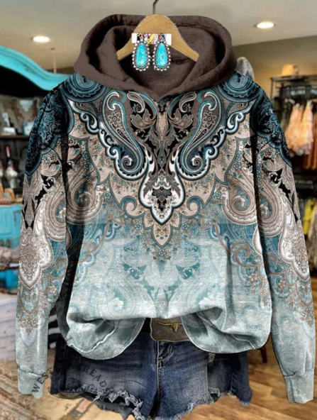 Women's Paisley Print Casual Sweatshirt