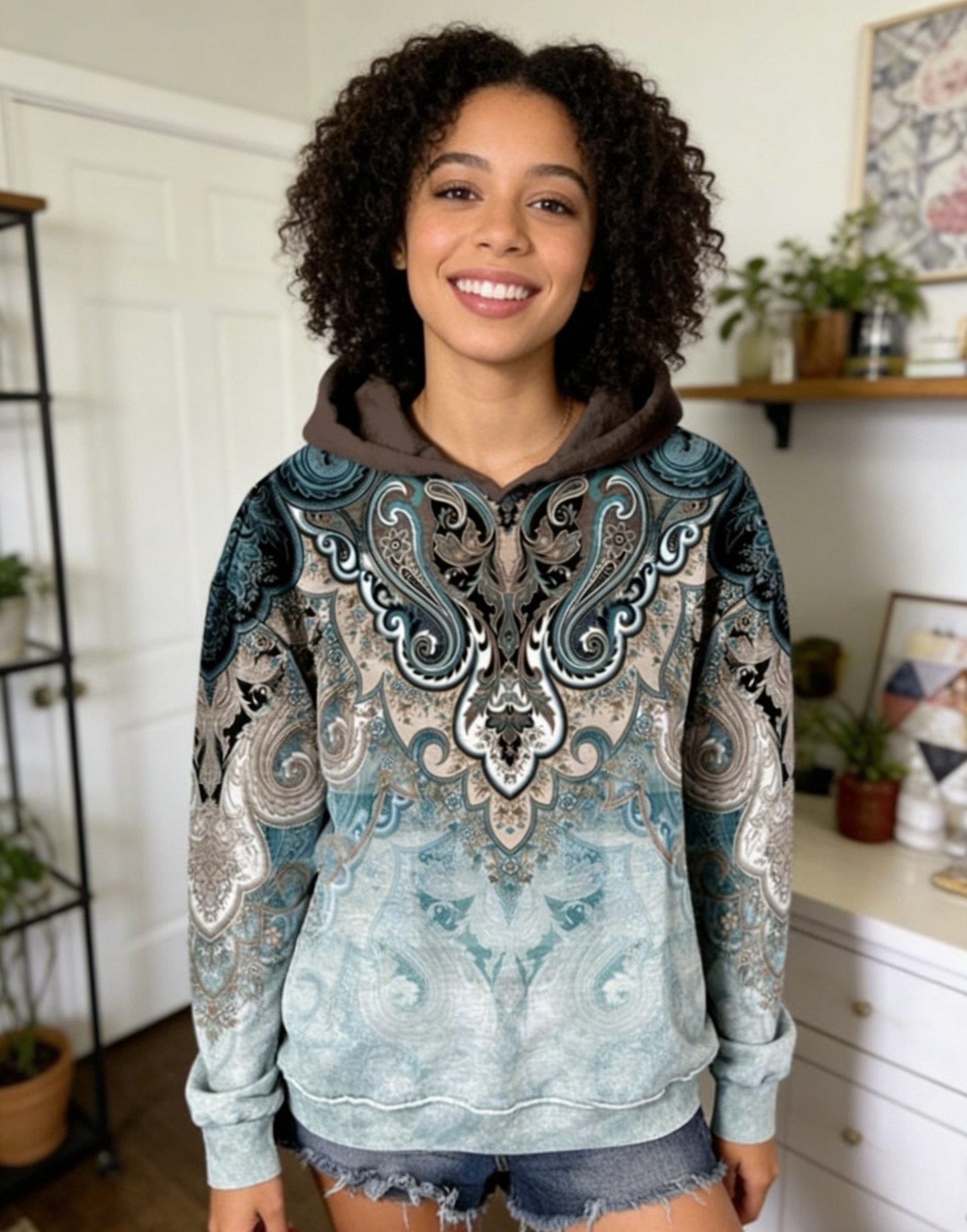 Women's Paisley Print Casual Sweatshirt