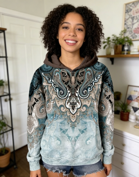 Women's Paisley Print Casual Sweatshirt