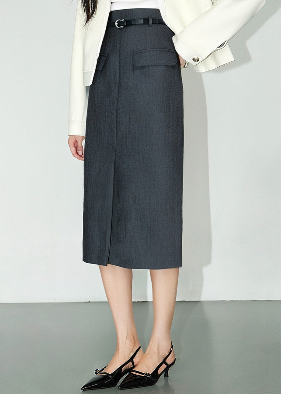 Gray Bodycon Work Skirt, Professional Style