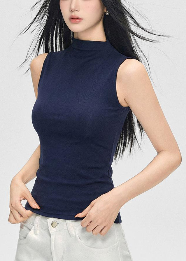 Women's Mock Neck Sleeveless Tank Top, Summer Y2K Style