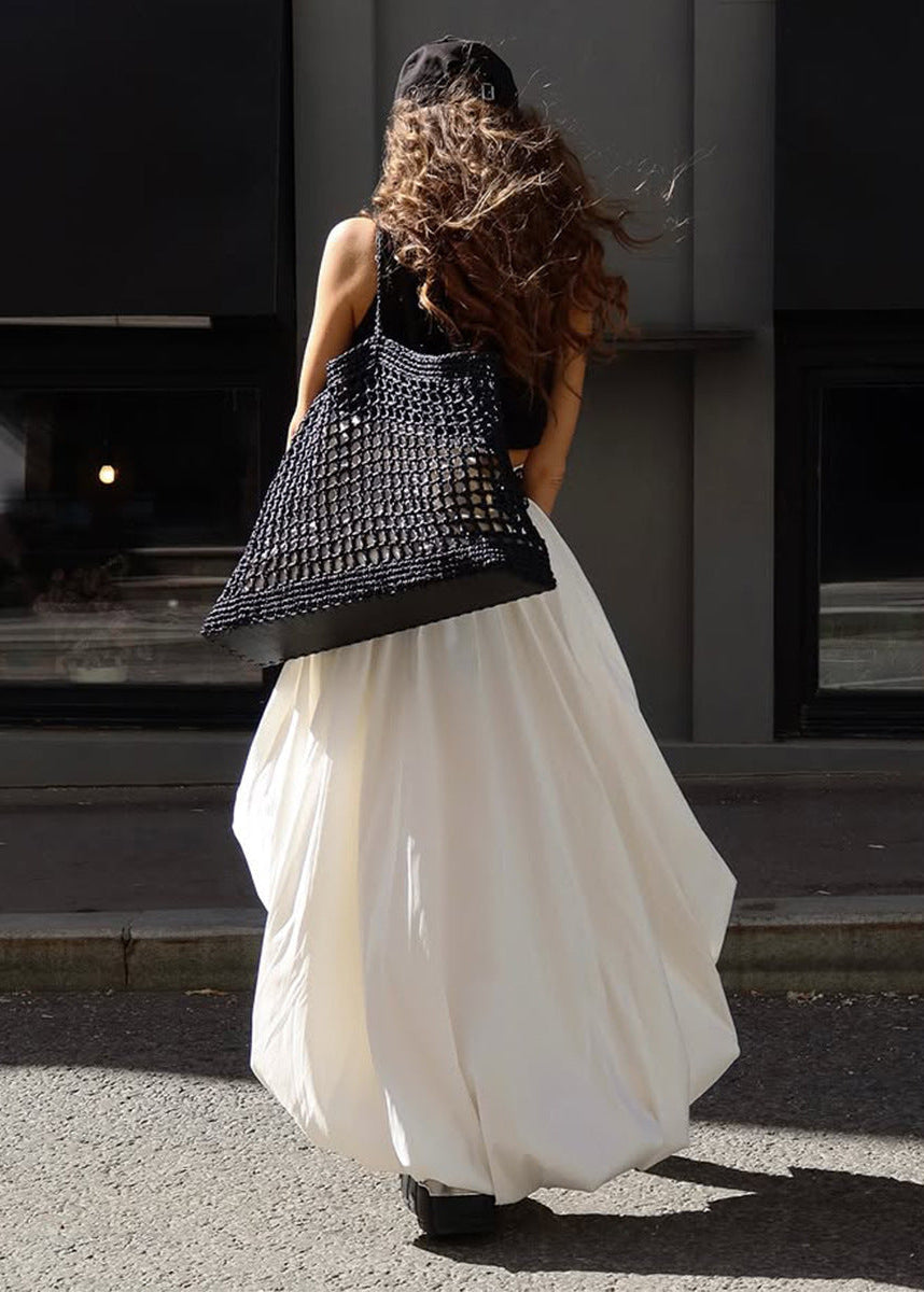 Cotton Irregular Bud Design Skirt, Street Style