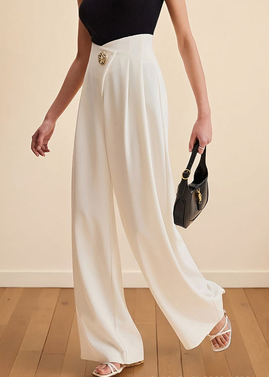 Casual Commute Irregular Waist Wide-Leg Pants