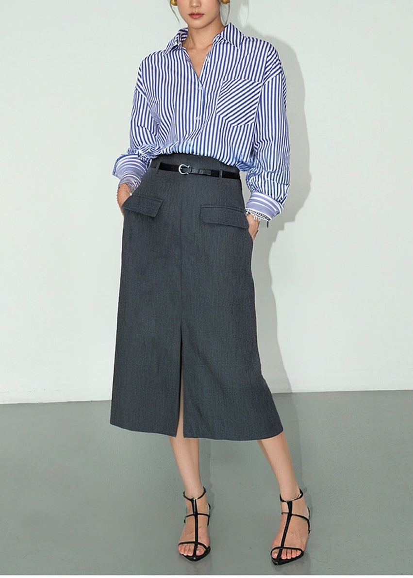 Gray Bodycon Work Skirt, Professional Style