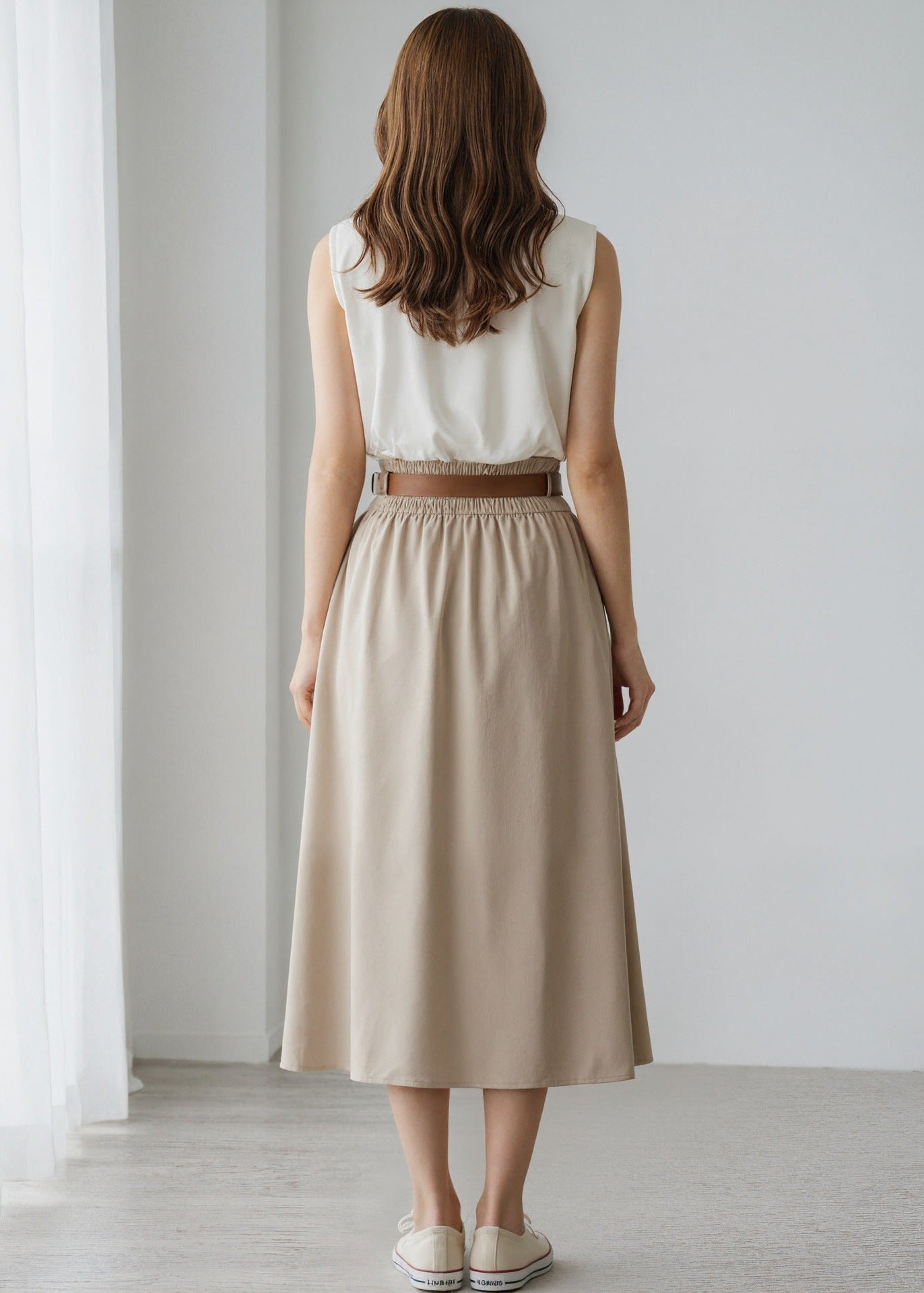Fashion Elegant High Waist Long Academy Skirt