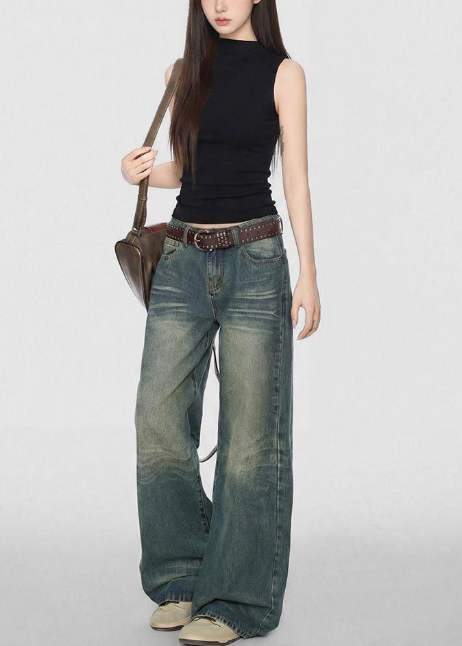 Women's Mock Neck Sleeveless Tank Top, Summer Y2K Style
