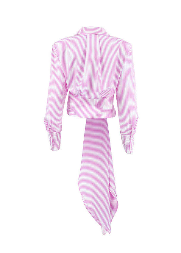 Women's Shirt with Stylish Tie Waist, Slim Fit & Versatile