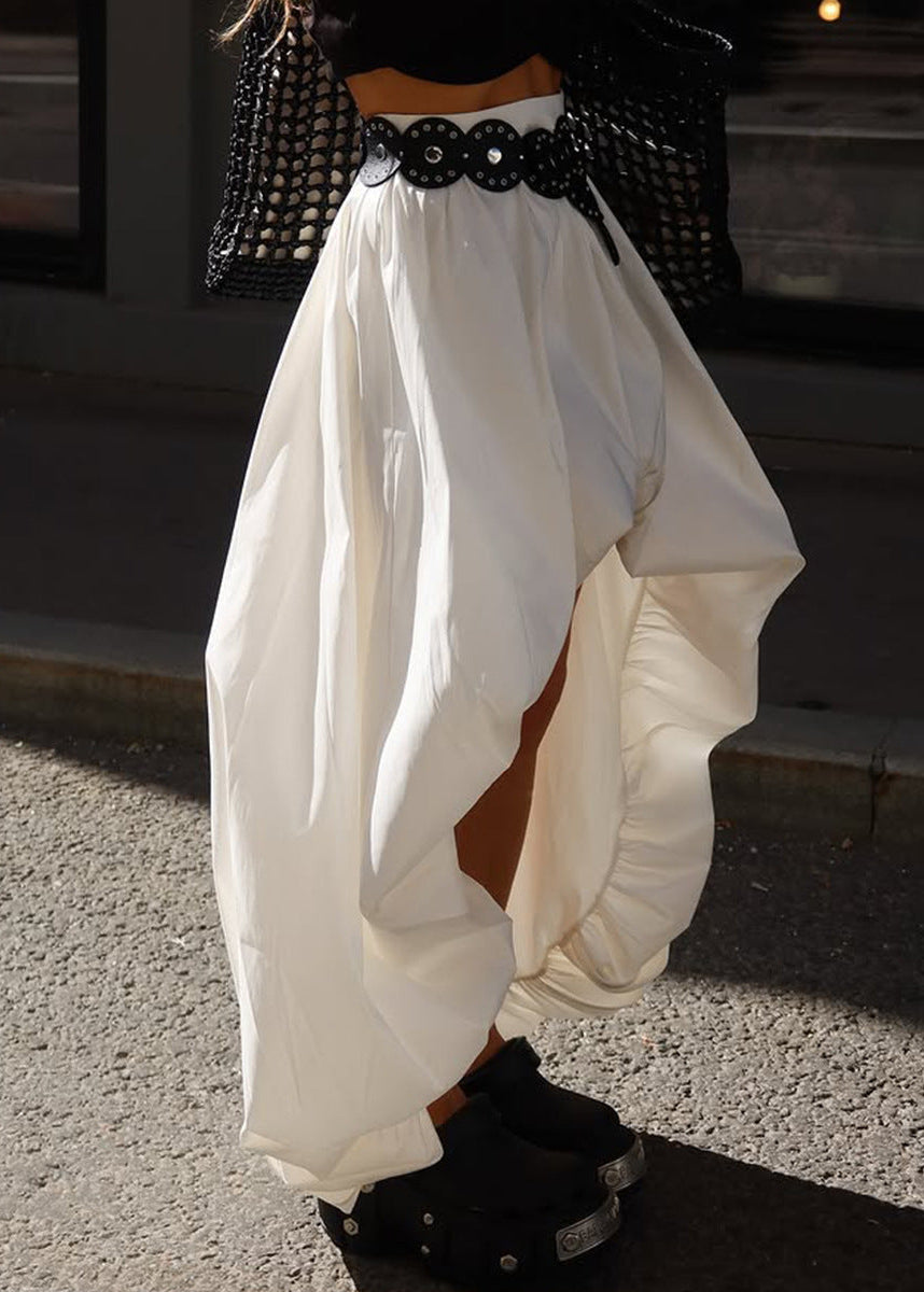 Cotton Irregular Bud Design Skirt, Street Style