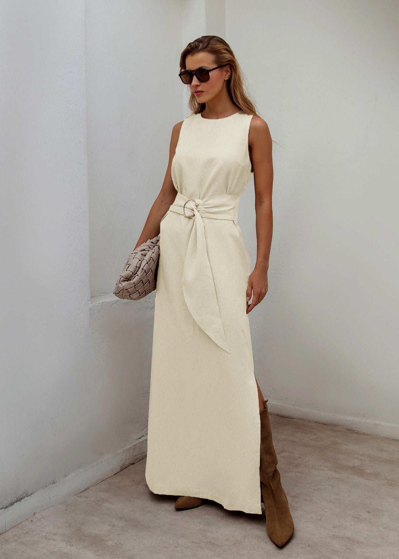 Unique Design High Waist Slit Long dress For Commute