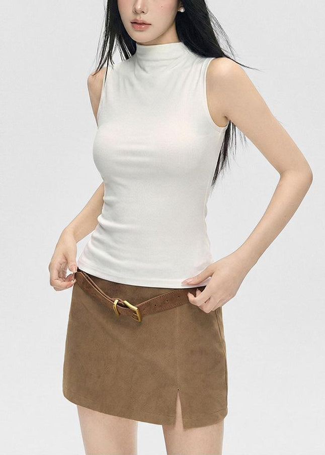 Women's Mock Neck Sleeveless Tank Top, Summer Y2K Style