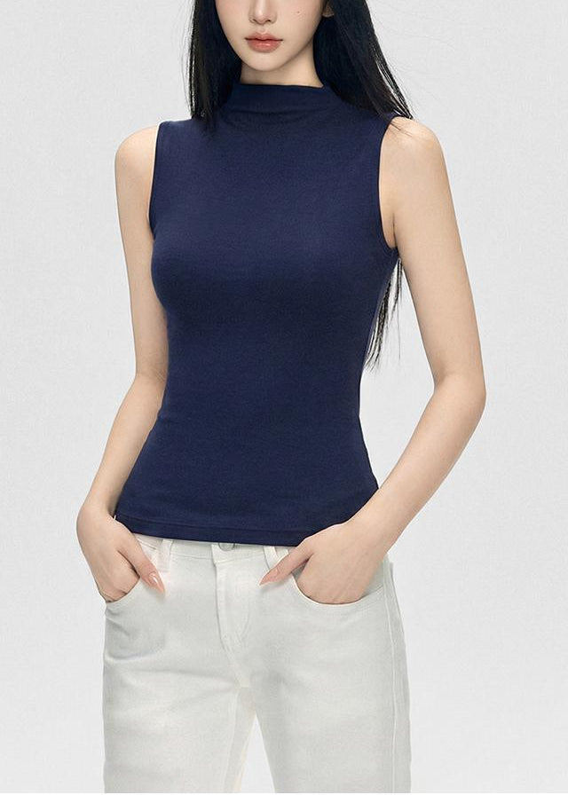Women's Mock Neck Sleeveless Tank Top, Summer Y2K Style