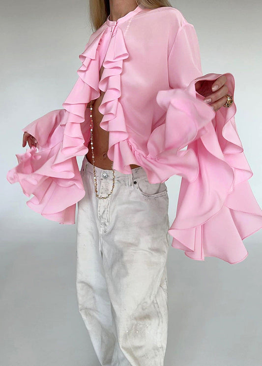 Ruffle Long Sleeve Shirt