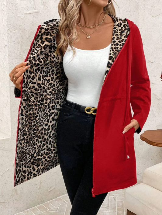 Threadvibe | Reversible Hoodie with Leopard Print